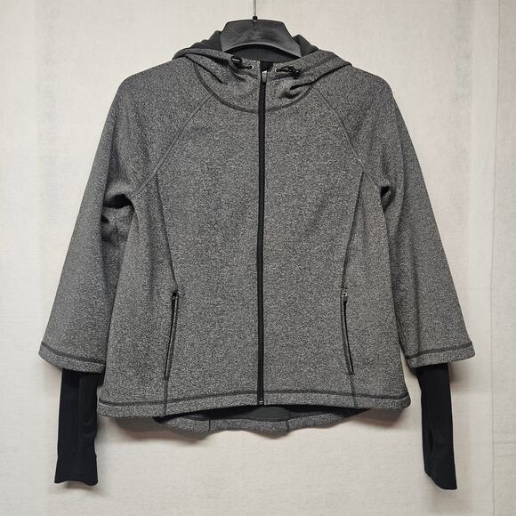 Sweaty Betty Hoodie Gray and Black Full Zip Stretch Activewear Training Lounge - Picture 1 of 7